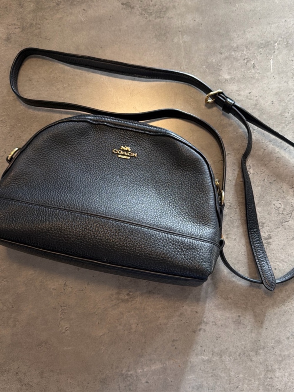 Coach Black Pebbled Leather Crossbody